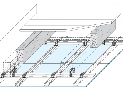 D152.cz dřevěný strop s podhledem s kovovou podkonstrukcí