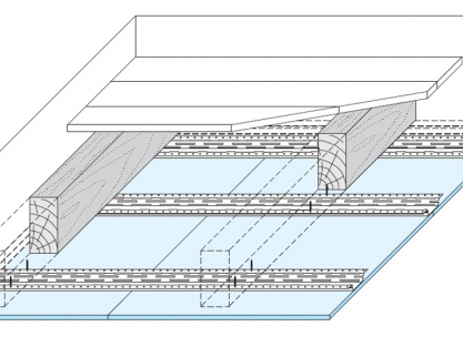 D153.cz dřevěný strop s podhledem s pružným profilem