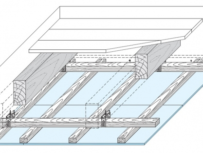 D151.cz dřevěný strop s podhledem s dřevěnou podkonstrukcí